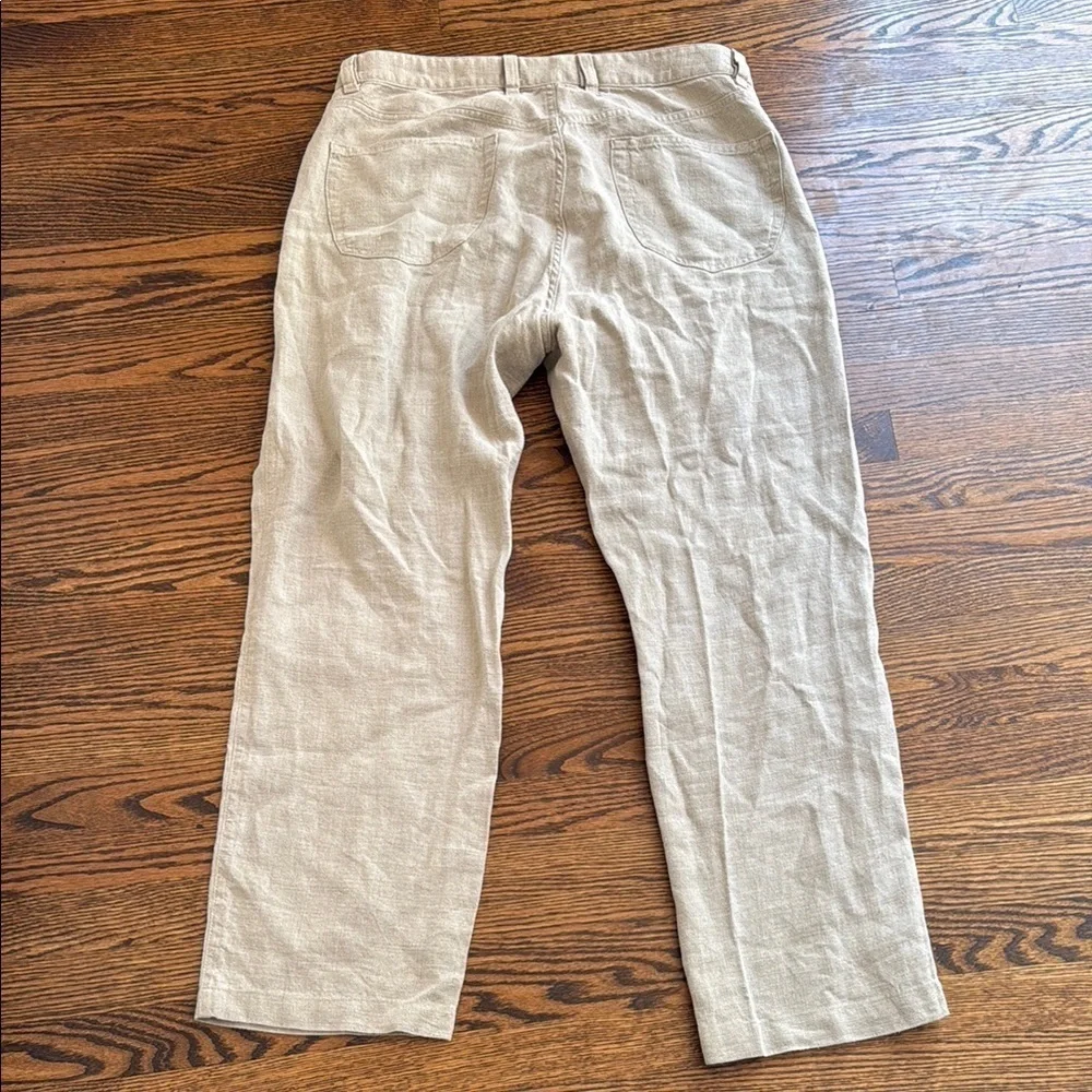 Ermenegildo Zegna Men’s 38 Tan Chinos Classic Linen Style